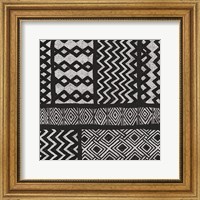 Framed 'Kuba Abstract III BW' border=