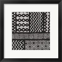 Framed 'Kuba Abstract III BW' border=