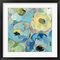 Framed 'Fresh Teal Flowers II' border=