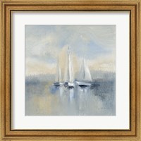 Framed 'Morning Sail I Blue' border=