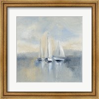 Framed 'Morning Sail I Blue' border=