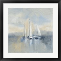 Framed 'Morning Sail I Blue' border=