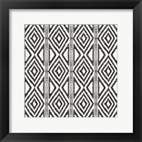 Framed African Wild Pattern III BW