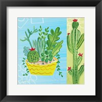 Framed 'Cacti Garden IV no Birds and Butterflies' border=