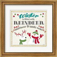 Framed 'Winter Wonderland I on White' border=