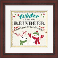 Framed 'Winter Wonderland I on White' border=