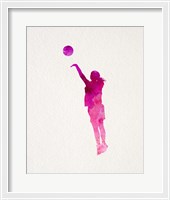 Framed Basketball Girl Watercolor Silhouette Part IV