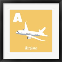 Framed 'Transportation Alphabet - A is for Airplane' border=