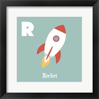 Framed Transportation Alphabet - R is for Rocket