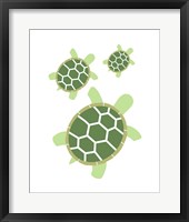 Framed Three Turtles - Green