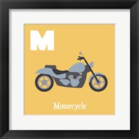 Framed Transportation Alphabet - M is for Motorcycle