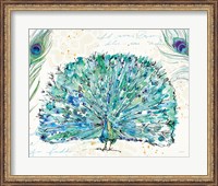 Framed Peacock Garden IX Purple