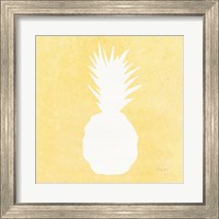 Framed 'Tropical Fun Pineapple Silhouette II' border=