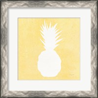 Framed 'Tropical Fun Pineapple Silhouette II' border=