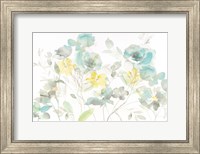 Framed Aqua Roses Shadows