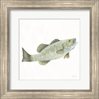 Framed 'Gone Fishin Small Mouth' border=