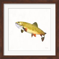 Framed 'Gone Fishin Brookie' border=