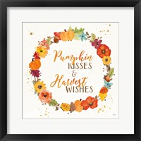 Framed 'Harvest Wishes II' border=