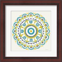 Framed 'Lakai Circle VI Blue and Yellow' border=