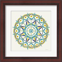 Framed 'Lakai Circle V Blue and Yellow' border=