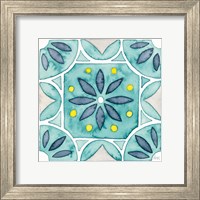 Framed Garden Getaway Tile VIII Teal