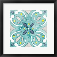 Framed Garden Getaway Tile IV Teal