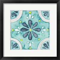 Garden Getaway Tile I Teal Framed Print