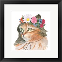 Framed 'Cattitude I' border=