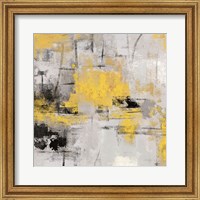 Framed 'Stone Gardens III Yellow' border=