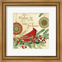 Framed 'Winter Feathers V' border=