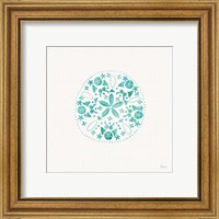 Framed 'Sea Charms II Teal no Words' border=