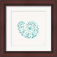 Framed 'Sea Charms IV Teal no Words' border=