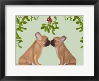 Framed French Bulldogs and Mistletoe