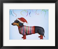 Framed Christmas Dachshund