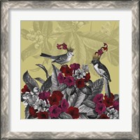 Framed 'Blooming Birds, Azalea' border=