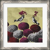 Framed 'Blooming Birds, Chrysanthemum 2' border=