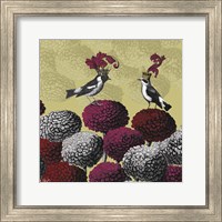 Framed 'Blooming Birds, Chrysanthemum 2' border=