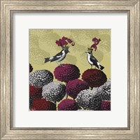 Framed 'Blooming Birds, Chrysanthemum 2' border=