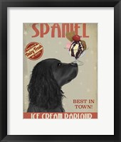 Framed Cocker Spaniel, Black, Ice Cream