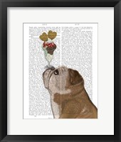 Framed English Bulldog Ice Cream