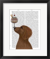 Framed Dachshund, Gold, Ice Cream