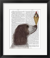 Framed Springer Spaniel, Brown and White, Ice Cream