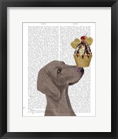 Framed Weimaraner Ice Cream