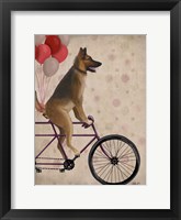 Framed German Shepherd on Bicycle