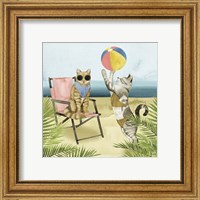 Framed 'Coastal Kitties I' border=