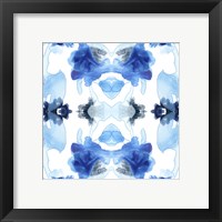 Framed 'Blue Kaleidoscope I' border=