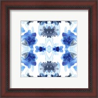 Framed 'Blue Kaleidoscope II' border=