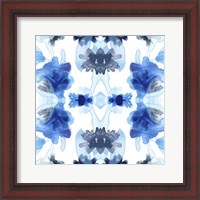 Framed 'Blue Kaleidoscope II' border=