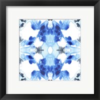 Framed 'Blue Kaleidoscope III' border=