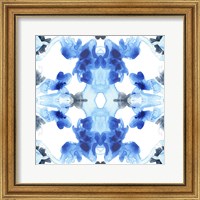 Framed 'Blue Kaleidoscope III' border=